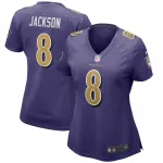 Camisola de jogo alternativa da Nike para mulher dos Baltimore Ravens, de Lamar Jackson - Roxa Lamar Jackson Baltimore Ravens Nike Women’s Alternate Game Player Jersey – Purple