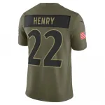 Derrick Henry Baltimore Ravens Nike 2025 Salute to Service Limited Jersey – Olive