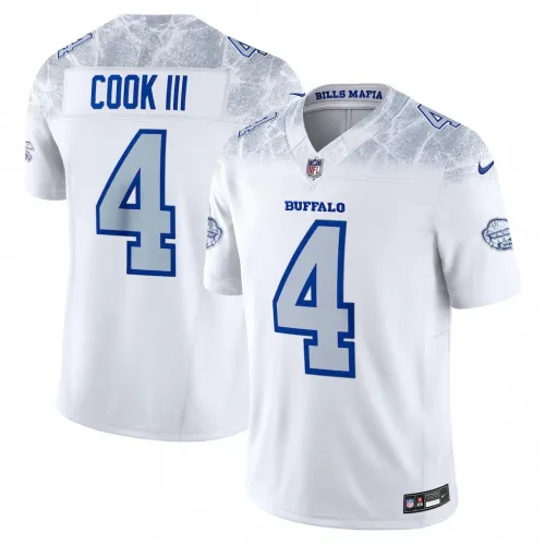 Maillot en édition limitée James Cook III des Buffalo Bills - Nike - Collection Rivalries 2025 - Blanc
