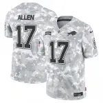 Maillot Nike « Arctic Camo » 2024 « Salute to Service » en édition limitée de Josh Allen des Buffalo Bills