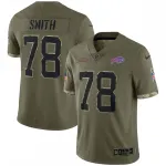 Camisola limitada de Bruce Smith dos Buffalo Bills, coleção «Salute To Service» 2022 para jogadores reformados - Verde-oliva Bruce Smith Buffalo Bills 2022 Salute To Service Retired Player Limited Jersey – Olive