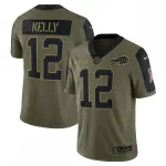 Jim Kelly Buffalo Bills Nike 2021 Salute To Service Retired Player Limited Jersey – Olive