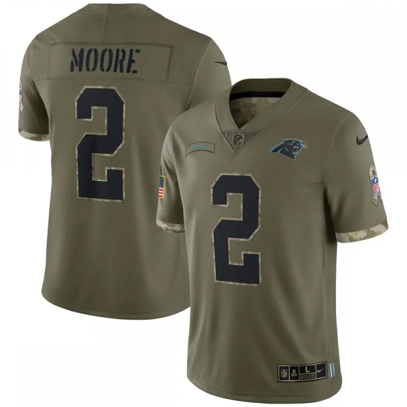 D.J. Moore Carolina Panthers Nike 2022 Salute To Service Limited Jersey – Olive