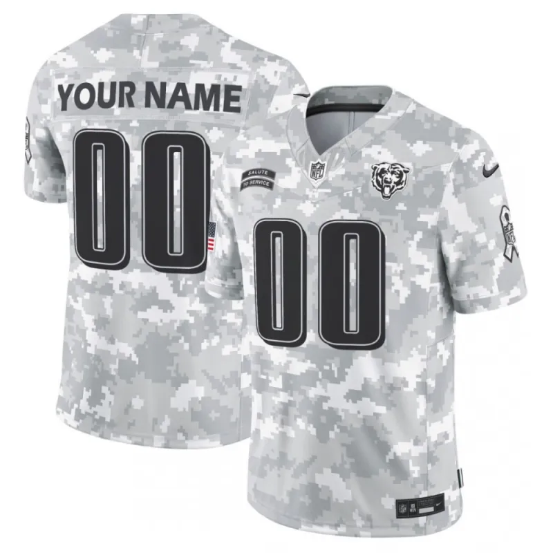 Chicago Bears Nike Arctic Camo 2024 Salute to Service Limited Custom Jersey