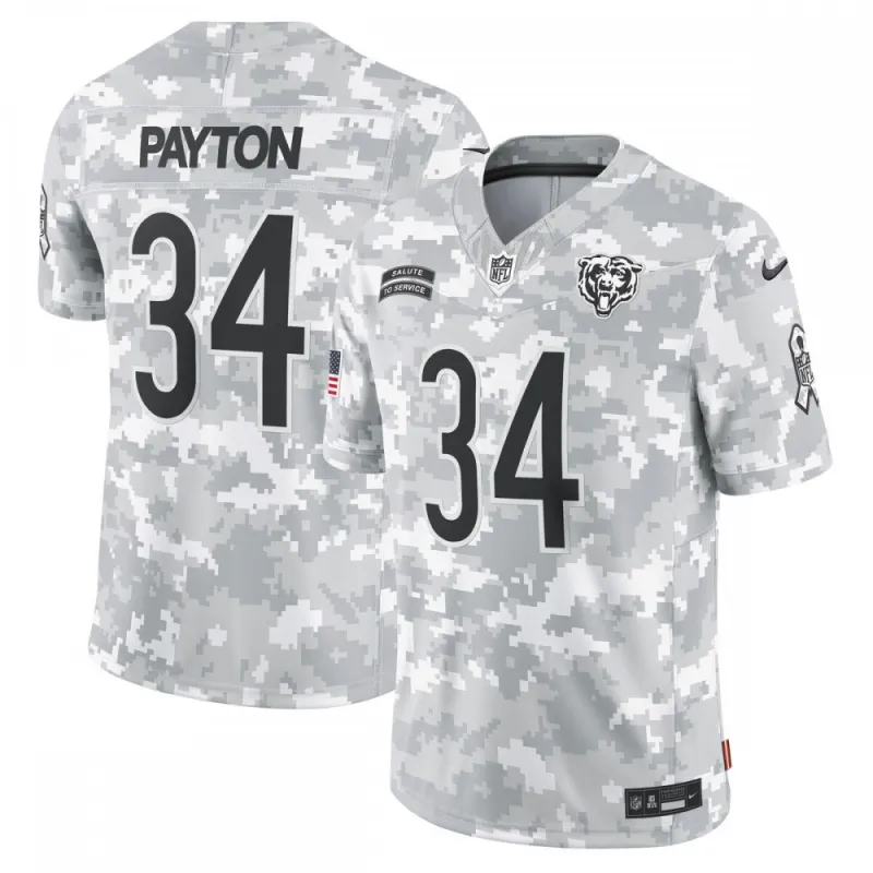 Walter Payton Chicago Bears Nike 2024 Salute to Service Retired Player Limited Jersey – Arctic Camo