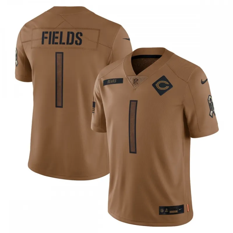 Justin Fields Chicago Bears Nike 2023 Salute To Service Limited Jersey – Brown