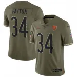 Walter Payton Chicago Bears 2022 Salute To Service Retired Player Limited Jersey – Olive
