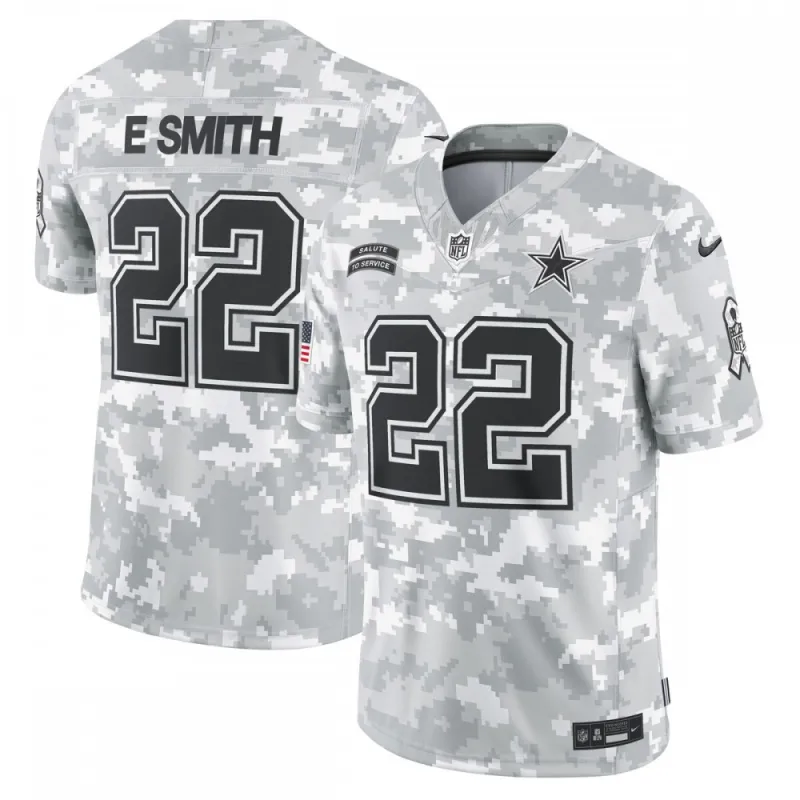 Maglia Nike 2024 "Salute to Service" in edizione limitata dedicata ai giocatori ritirati dei Dallas Cowboys di Emmitt Smith – Arctic Camo