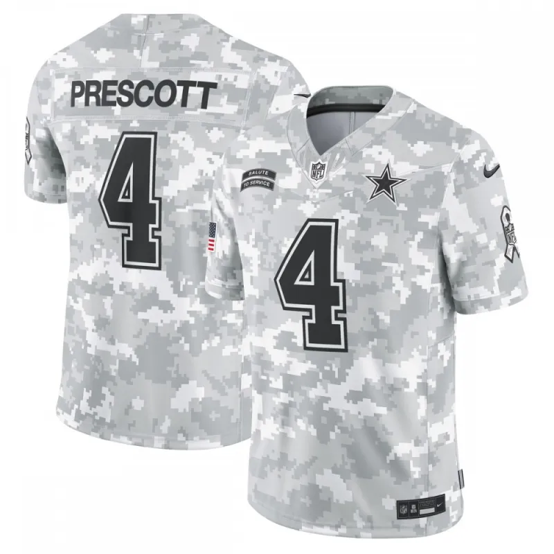 Dak Prescott Dallas Cowboys Nike 2024 Salute to Service Limited Jersey – Arctic Camo