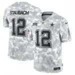 Maglia Nike 2024 "Salute to Service" in edizione limitata dedicata a Roger Staubach, ex giocatore dei Dallas Cowboys - Arctic Camo Roger Staubach Dallas Cowboys Nike 2024 Salute to Service Retired Player Limited Jersey – Arctic Camo