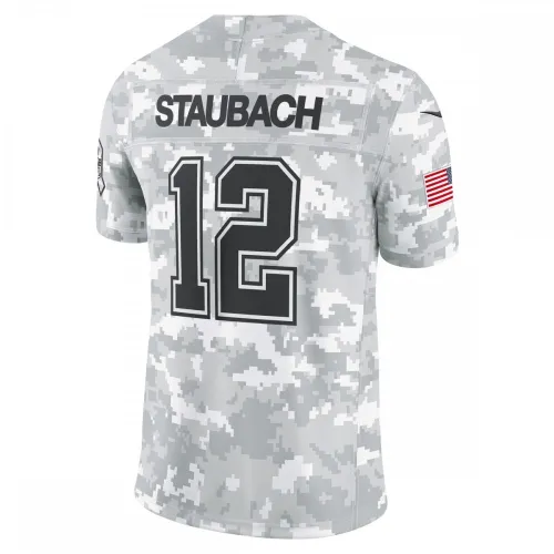 Roger Staubach Dallas Cowboys Nike 2024 Salute to Service Retired Player Limited Jersey – Arctic Camo