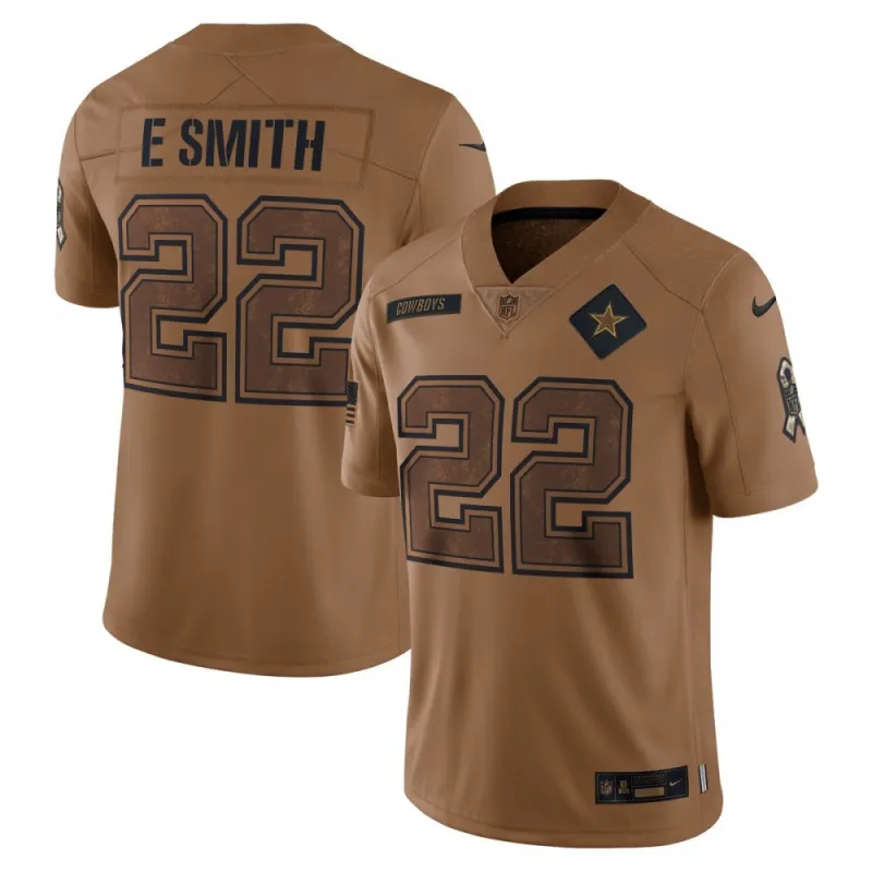 Maglia Nike 2023 "Salute To Service" in edizione limitata dedicata ai giocatori ritirati dei Dallas Cowboys di Emmitt Smith – Marrone