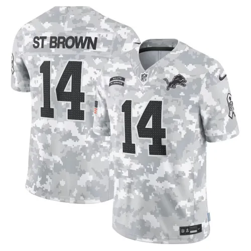 Amon-Ra St. Brown Detroit Lions Nike 2024 Salute to Service Limited Jersey - Arctic Camo