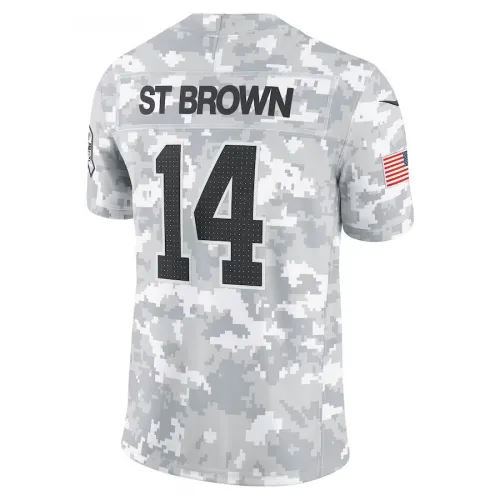Amon-Ra St. Brown Detroit Lions Nike 2024 Salute to Service Limited Jersey – Arctic Camo