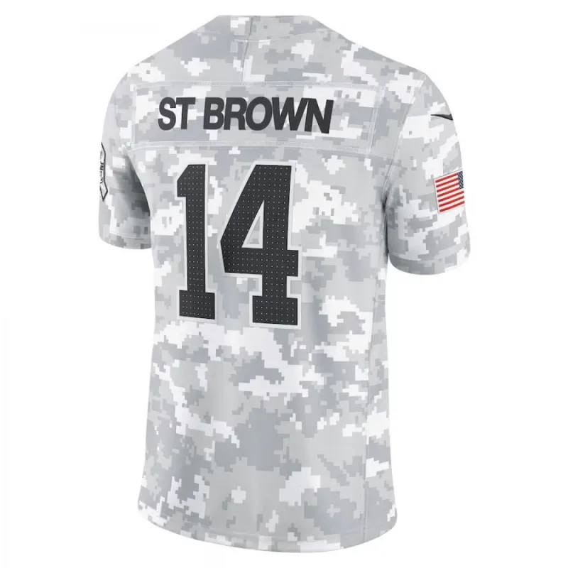 Amon-Ra St. Brown Detroit Lions Nike 2024 Salute to Service Limited Jersey – Arctic Camo