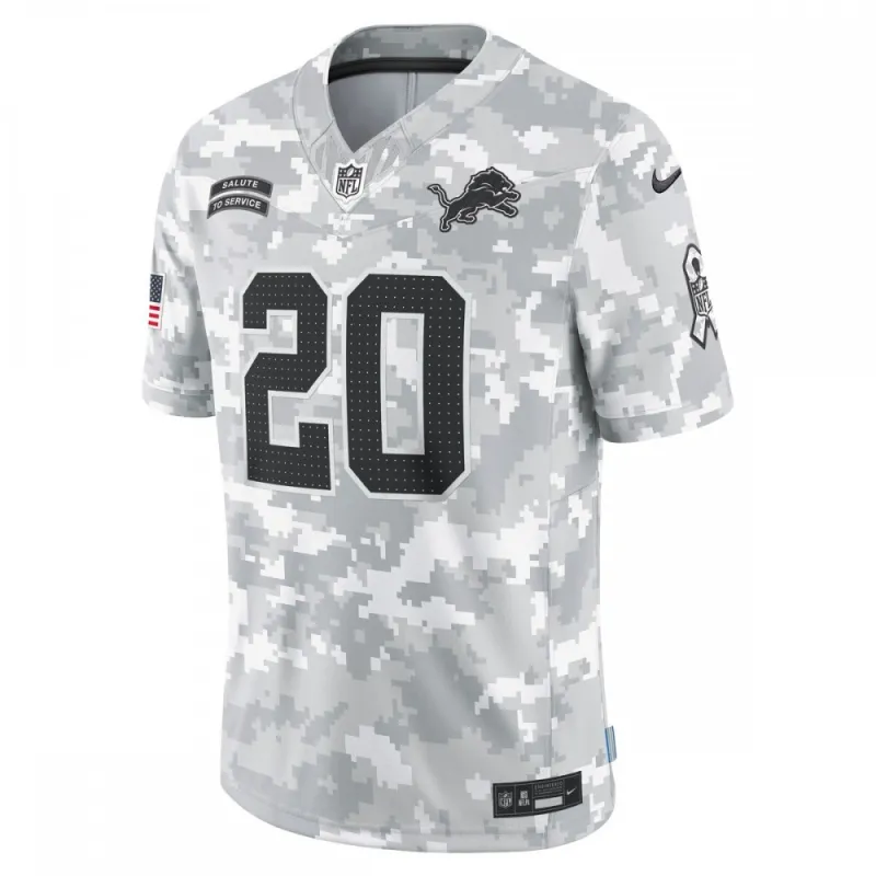 Barry Sanders Detroit Lions Nike 2024 Salute to Service Retired Player Limited Jersey – Arctic Camo