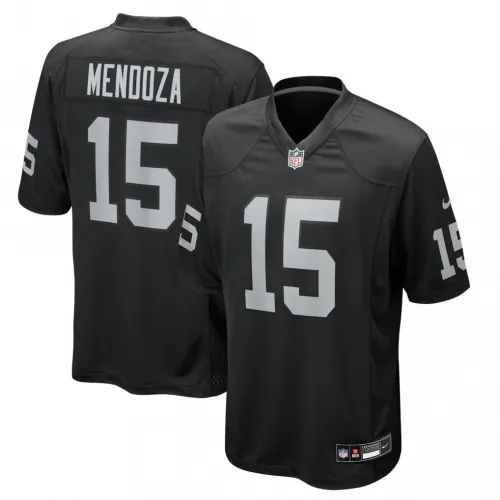 Camisa de jogo da equipa dos Las Vegas Raiders, de Fernando Mendoza, Nike, preta, escolha n.º 1 da primeira ronda do Draft da NFL de 2026