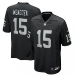 Maillot de match officiel des Raiders de Las Vegas, Fernando Mendoza, Nike, noir, sélectionné au premier tour de la draft NFL 2026, n° 1