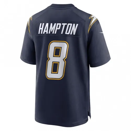 Camisa de jogador do Omarion Hampton dos Los Angeles Chargers, modelo alternativo «Super Chargers» da Nike – Azul-marinho
