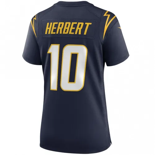 Camiseta de partido alternativa de Justin Herbert de los Los Angeles Chargers para mujer de Nike – Azul marino