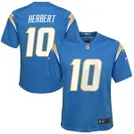 Camisa de jogo Nike para jovens do Justin Herbert dos Los Angeles Chargers - Azul-claro Camisa de jogo Nike para jovens de Justin Herbert dos Los Angeles Chargers – Azul-pó