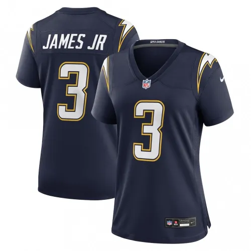 Camisa de jogo alternativa «Super Chargers» da Nike para mulher, dos Los Angeles Chargers, de Derwin James Jr. – Azul-marinho