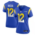 Camisola de jogo feminina Nike da Puka Nacua dos Los Angeles Rams - Azul-real Puka Nacua Los Angeles Rams Nike Women’s Game Player Jersey – Royal