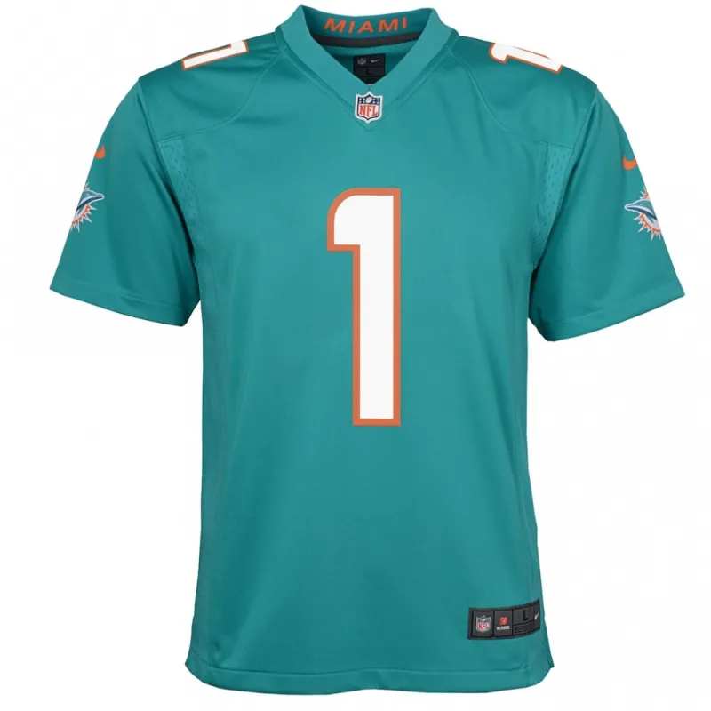 Tua Tagovailoa Miami Dolphins Nike Youth Game Jersey – Aqua