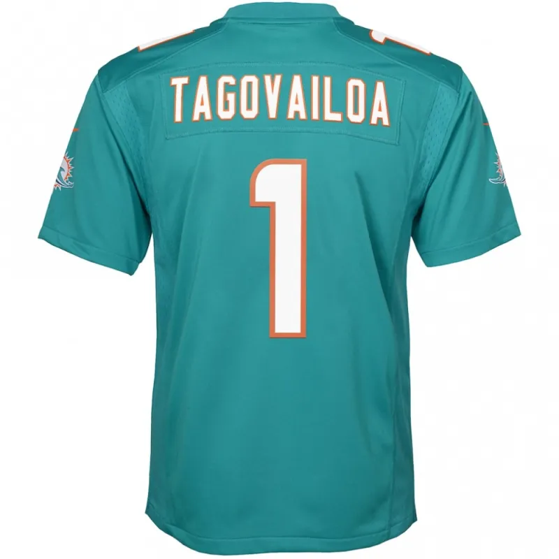 Tua Tagovailoa Miami Dolphins Nike Youth Game Jersey – Aqua