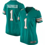 Camisa alternativa de jogo Nike para mulher dos Miami Dolphins, de Tua Tagovailoa – Aqua