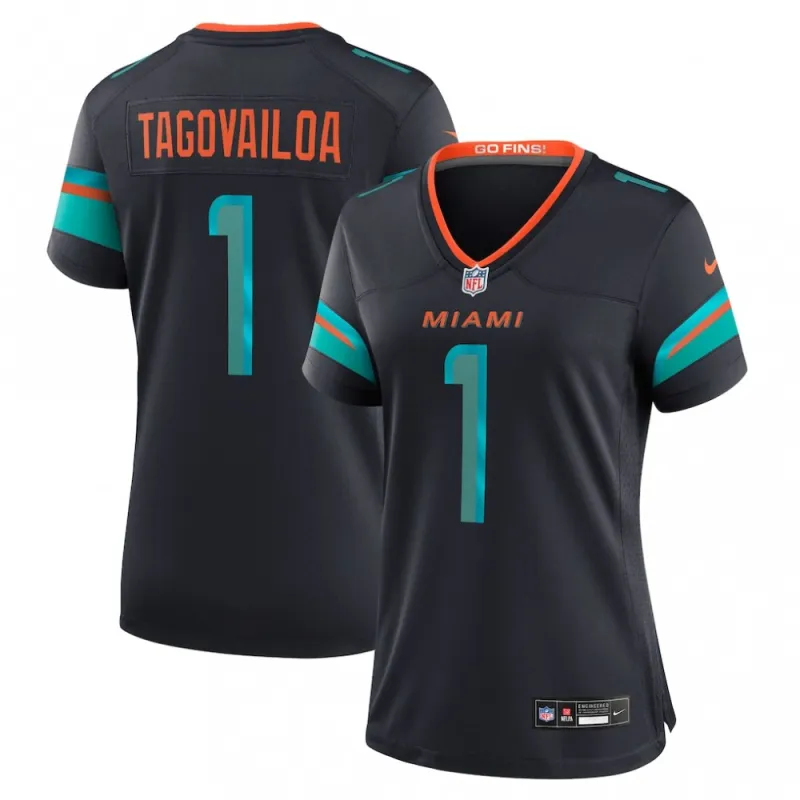 Tua Tagovailoa Miami Dolphins Nike Women’s 2025 Rivalries Collection Game Jersey – Pitch Blue