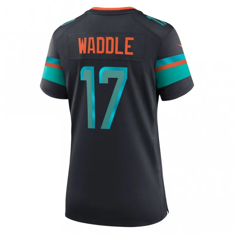 Jaylen Waddle Miami Dolphins Nike Women’s 2025 Rivalries Collection Game Jersey – Pitch Blue