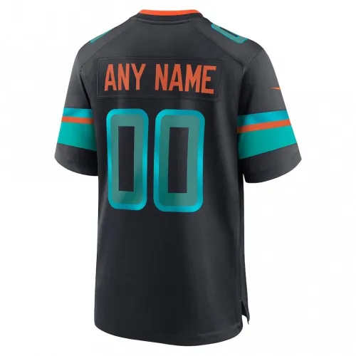 Men’s Nike Pitch Blue Miami Dolphins 2025 Rivalries Collection Custom Game Jersey