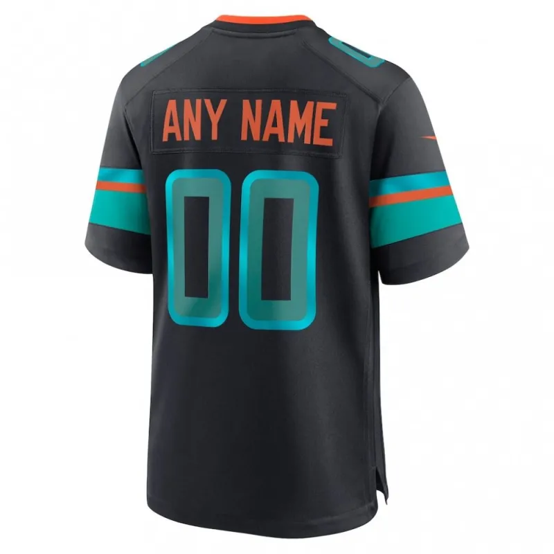 Men’s Nike Pitch Blue Miami Dolphins 2025 Rivalries Collection Custom Game Jersey