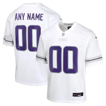 Camisa de jogo alternativa personalizada Nike para jovens dos Minnesota Vikings - Branca