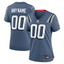 New England Patriots Nike Women's 2025 Rivalries Collection Custom Game Jersey - Storm Blue - product photo Maillot de match personnalisé Nike pour femme des New England Patriots, collection « Rivalries » 2025 – Bleu tempête