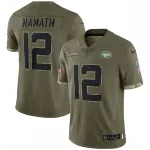 Camisa limitada de Joe Namath dos New York Jets, coleção «Salute To Service» 2022 para jogadores reformados - Verde-oliva Joe Namath New York Jets 2022 Salute To Service Retired Player Limited Jersey – Olive