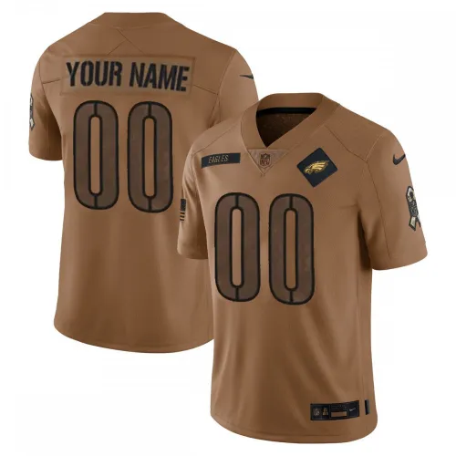 Philadelphia Eagles Nike 2023 Salute to Service Brown Limited Custom Jersey
