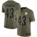 Troy Polamalu Pittsburgh Steelers 2022 Salute To Service Retired Player Limited Jersey – Olive