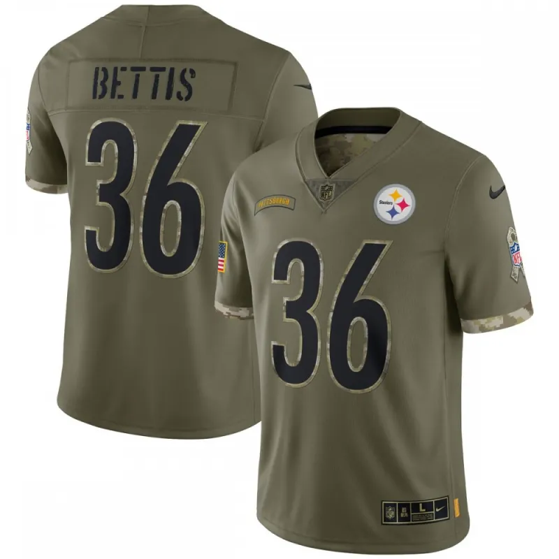 Jerome Bettis Pittsburgh Steelers 2022 Salute To Service Retired Player Limited Jersey – Olive