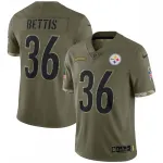 Jerome Bettis Pittsburgh Steelers 2022 Salute To Service Retired Player Limited Jersey – Olive