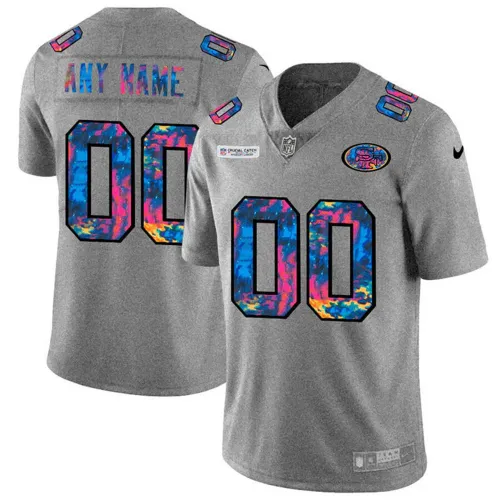 San Francisco 49ers Nike NFL 2020 Crucial Catch Limited Edition Custom Jersey - Gray