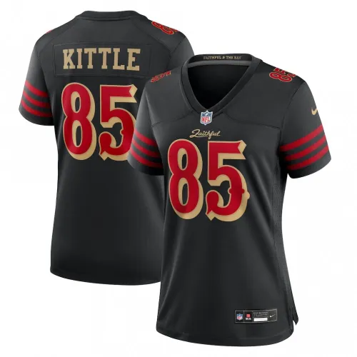 Maglia da gioco Nike da donna della collezione Rivalries 2025 di George Kittle dei San Francisco 49ers - Nera