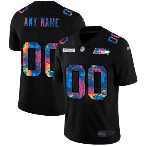 Seattle Seahawks Nike NFL 2020 Crucial Catch Limited Edition Custom Jersey - Black