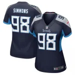 Maillot de match alternatif Nike pour femme Jeffery Simmons des Tennessee Titans - Bleu marine Jeffery Simmons Tennessee Titans Nike Women’s Alternate Game Jersey – Navy