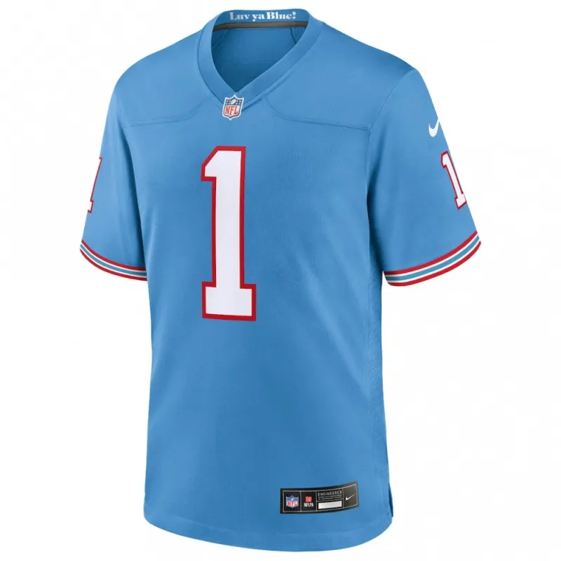 Cameron Ward Tennessee Titans Nike 2025 NFL Draft First Round Pick 2nd Alternate Game Jersey – Light Blue