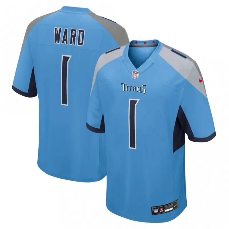 Cameron Ward Tennessee Titans Nike 2025 NFL Draft First Round Pick Game Jersey – Light Blue