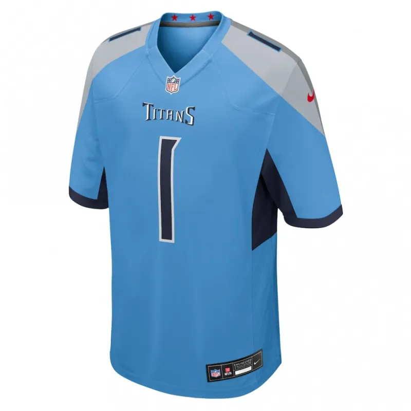 Cameron Ward Tennessee Titans Nike 2025 NFL Draft First Round Pick Game Jersey – Light Blue