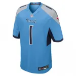 Cameron Ward Tennessee Titans Nike 2025 NFL Draft First Round Pick Game Jersey – Light Blue