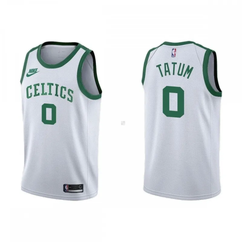 Men’s Boston Celtics Jayson Tatum #0 Nike White 2021/22 75th Anniversary Jersey-Classic Edition